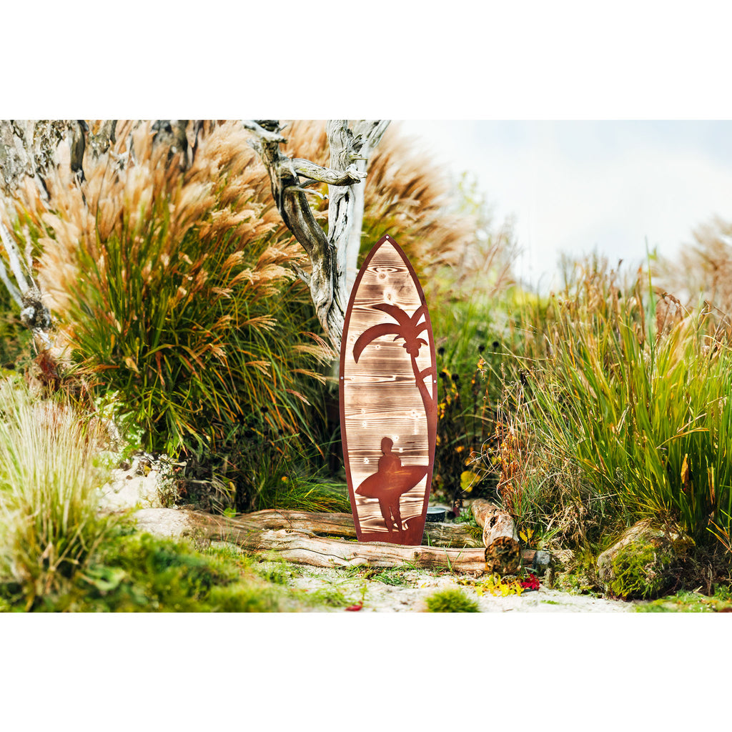 Holz Surfbrett - Holz-Edelrost Kombination Deko Surfbrett Surfboard