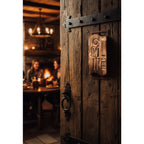 Holz WC-Schilder MEN & WOMEN Toilettenschild Naturholz auf Edelrostrahmen 2er-Set