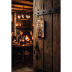 Holz WC-Schilder MEN & WOMEN Toilettenschild Naturholz auf Edelrostrahmen 2er-Set