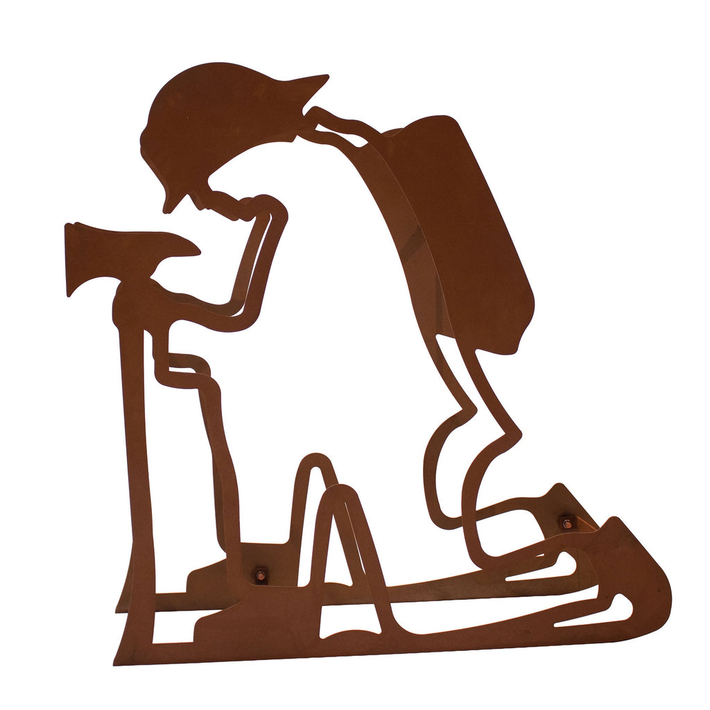 Holzlege Feuerwehrmann Edelrost Kompakte Holzaufbewahrung Kaminholzregal