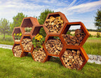 Holzlege - 6-Eckig Kaminholzregal Metall Individuelles Holzlager Edelrost