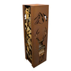 Holzlege Hirsch - Edelrost Holzaufbewahrung Holzregal Dekoration