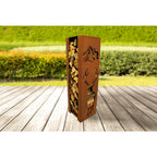 Holzlege Hirsch - Edelrost Holzaufbewahrung Holzregal Dekoration