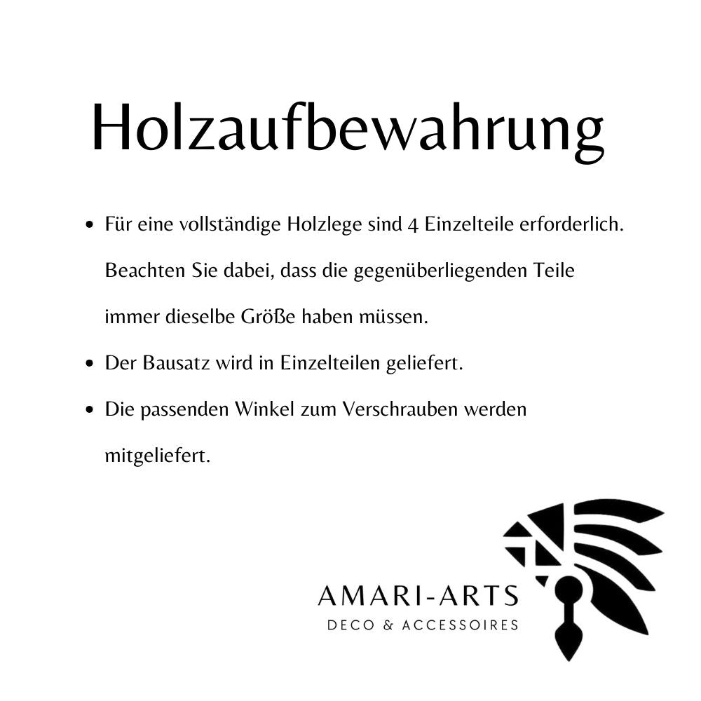 Holzlege Metall - Quadrat & Rechteck - Edelrost Rustikale Holzaufbewahrung