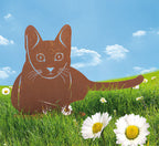 Tierfigur Metall - Katze Elegant 2 - Katzenfigur Edelrost Rost Deko Katzenfreund