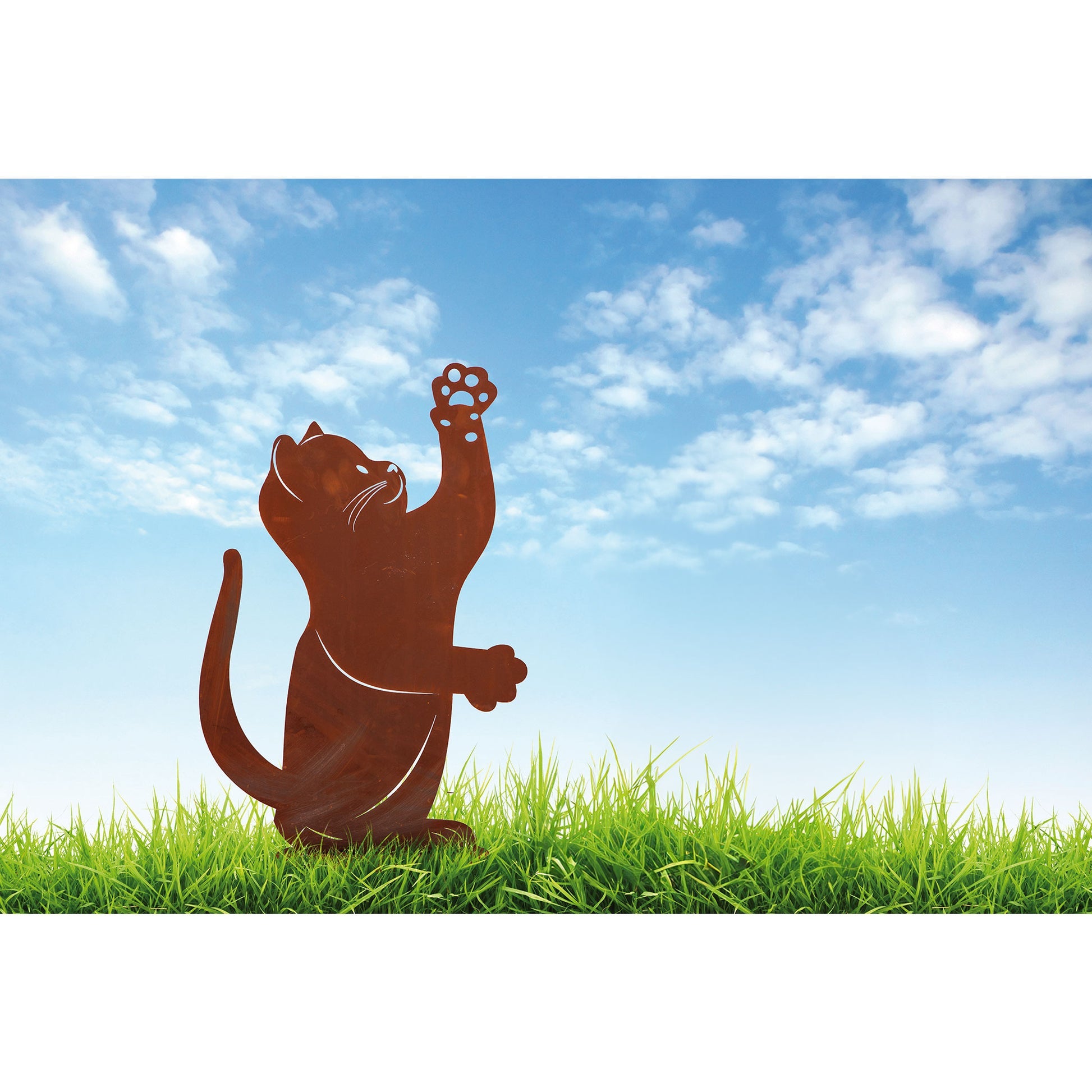 Tierfigur Metall - Katze Elegant 5 - Katzenfigur Edelrost Rost Deko Katzenfreund