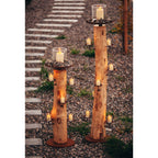 Kerzenhalter - Natur Kerzenständer aus Holz rund, Kerzenhalter Akazienholz