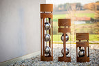 Rostsäule Kugelsäule im Edelrost Design Inkl. Edelstahlkugeln und Blumentrog