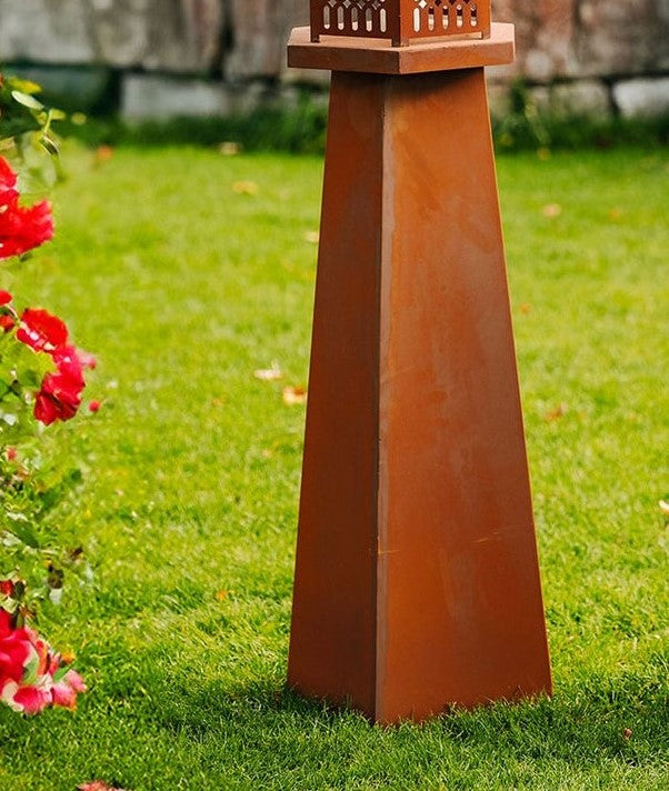 Laterne - Pavillon - Edelrost Vintage Laterne 6-eckig Rost Dekoration Garten