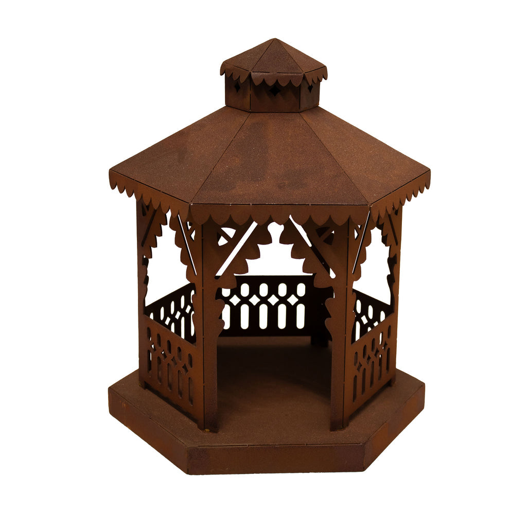 Laterne - Pavillon - Edelrost Vintage Laterne 6-eckig Rost Dekoration Garten