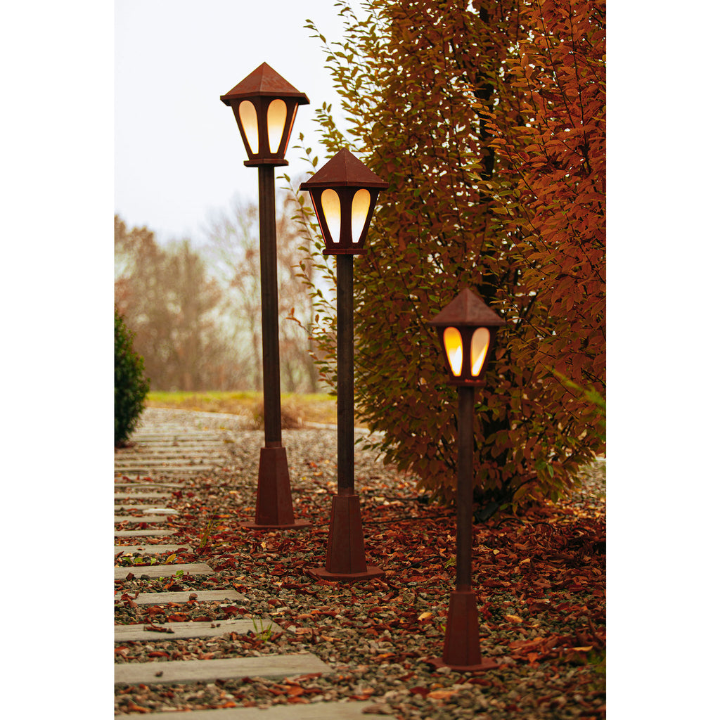 Laterne aus Metall, Edelrost Außenlaterne mit oder ohne Lampenfassung E27