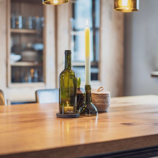 Exklusives WINDLICHT BORDEAUX FLASCHE - handgefertigt in Deutschland