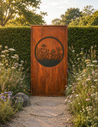Parawand Blumenwiese Stecksystem Edelrost Sichtschutzwand Gr. 200 x 100 cm