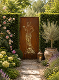 Edelrost Sichtschutzwand Frau Diana 200 × 100 cm – Parawand für Garten