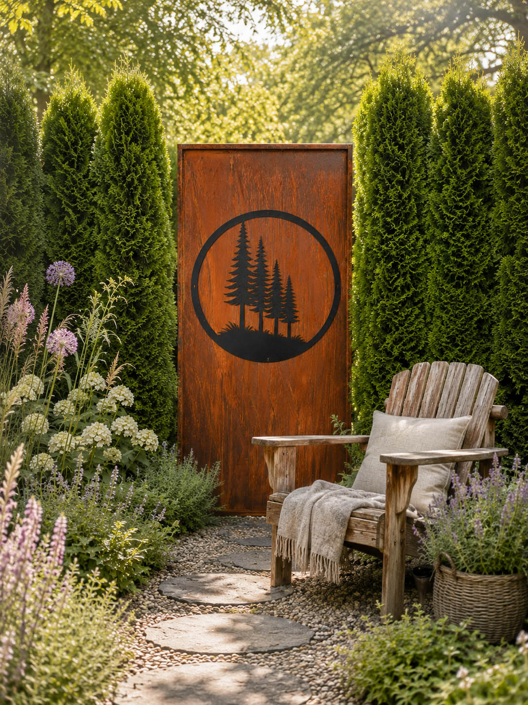 Parawand Wald Stecksystem Edelrost Sichtschutzwand Gr. 200 x 100 cm