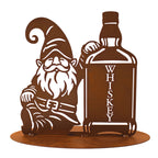 Party-Wichtel Set Bier, Whiskey & Bong – Edelrost Figuren auf Platte (3-teilig)