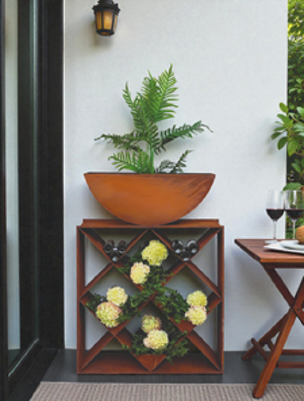 Pflanzregal Sizilia inkl. Schale handgefertigtes Design für Garten & Wohnraum