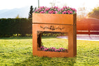 Pflanzsäule aus Edelrost im Barock-Design Gartendeko Pflanzendeko Rost Deko