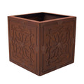 Pflanztrog Cubus Barock aus Metall – Edelrost Pflanzkübel 40×40×42 cm