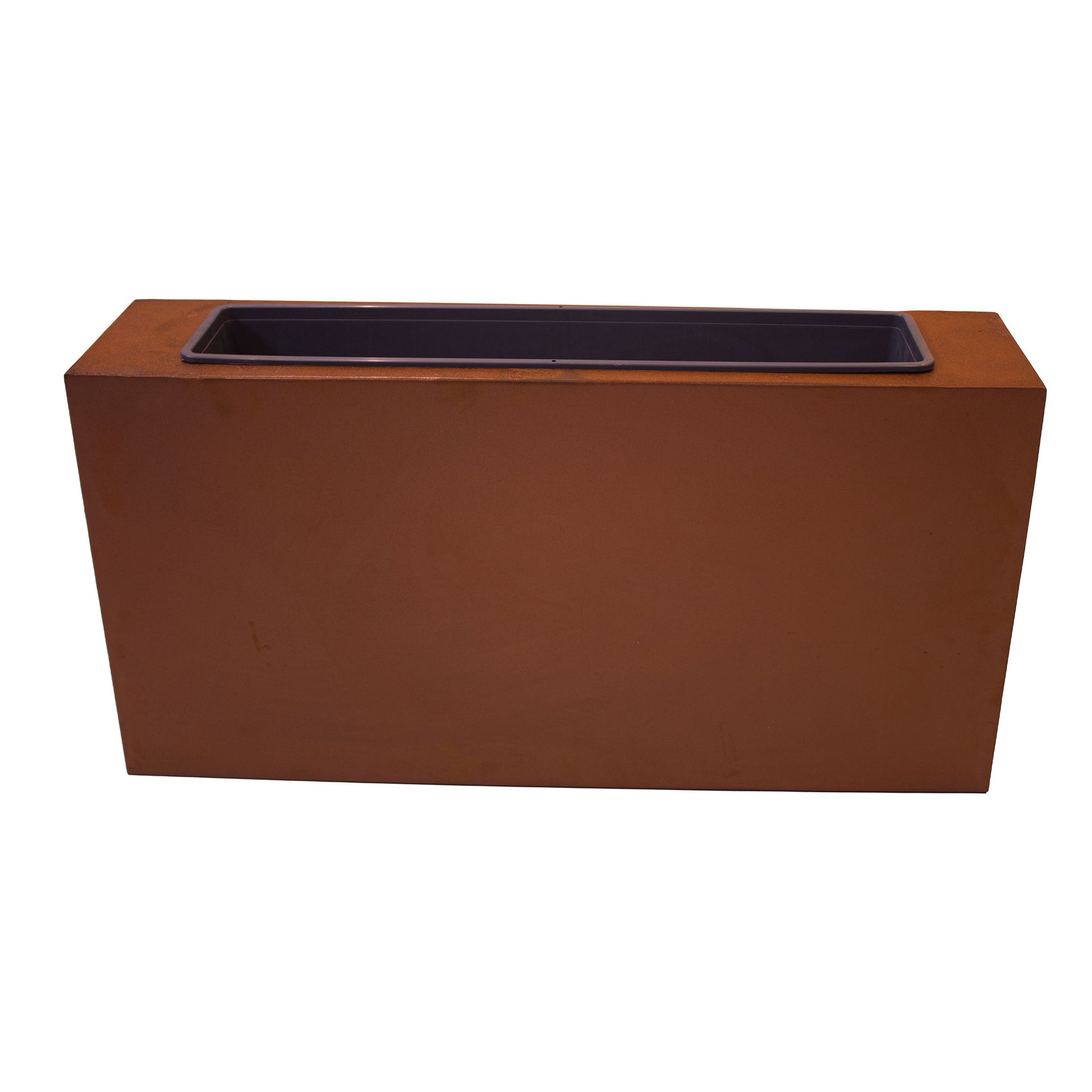 Pflanztrog für Sichtschutzwände Metall Edelrost mit Blumenkasten 100×50×23 cm