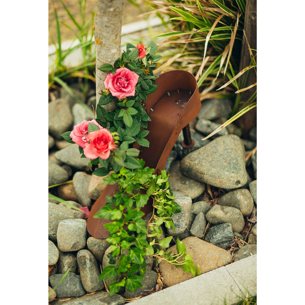 Pumps zum Bepflanzen - Metallpumps Edelrost - Rostdeko Garten Pflanzgefäß