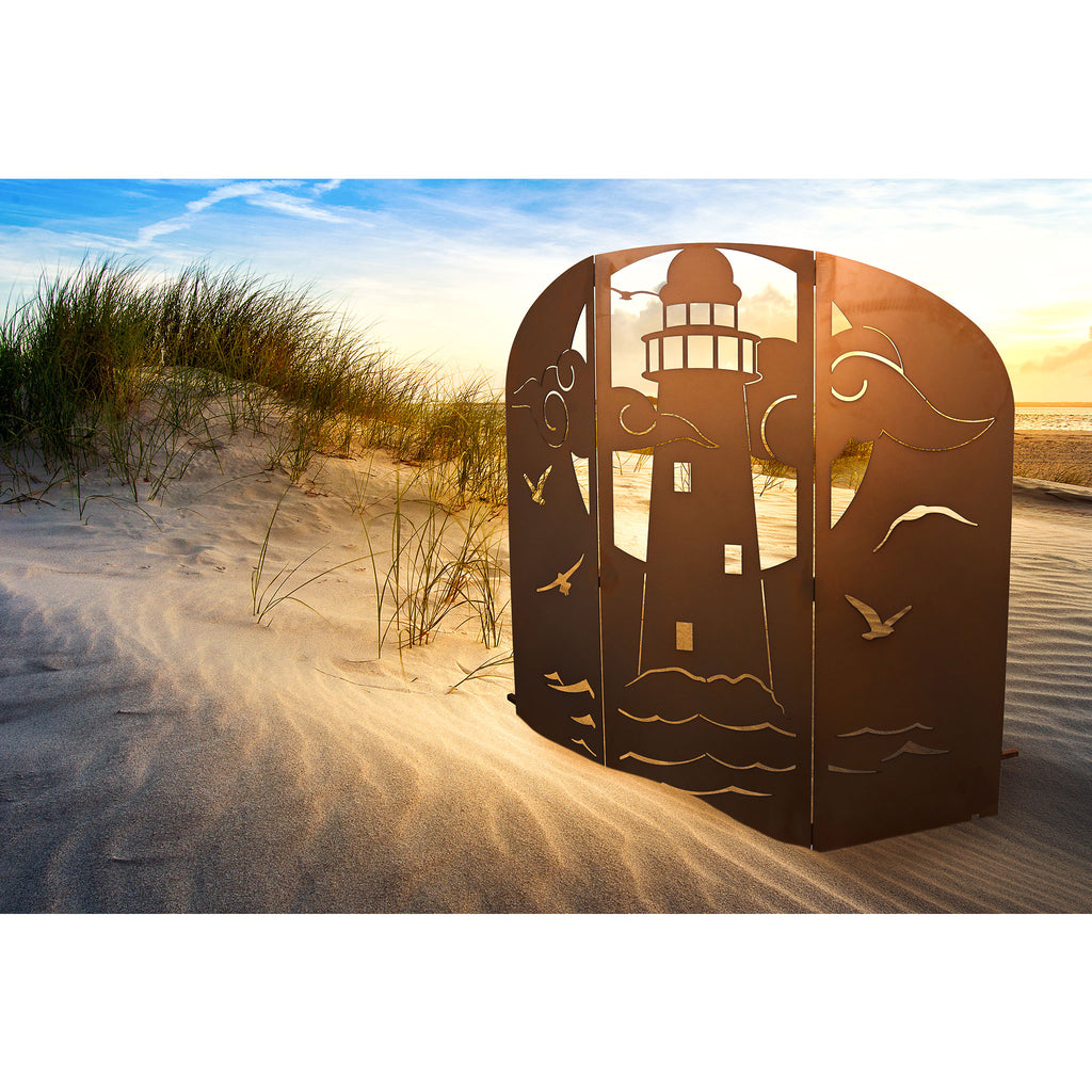 Raumteiler aus Edelrost mit Meer Motiv Sichtschutzwand Trennwand Gartendeko Deko