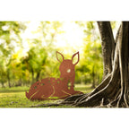 Tierfigur - Rehkitz liegend - Edelrost Design Figur Gartendeko Tierliebhaber