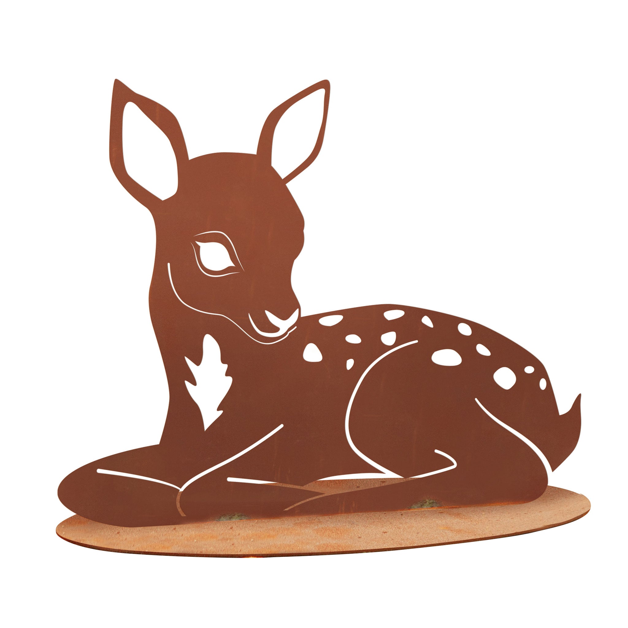 Tierfigur - Rehkitz liegend - Edelrost Design Figur Gartendeko Tierliebhaber