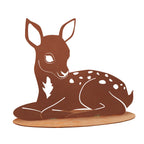 Tierfigur - Rehkitz liegend - Edelrost Design Figur Gartendeko Tierliebhaber