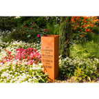 Spruchsäule Säule Gedicht Garten - Edelrost Gartensäule Rost Deko Pflanzsäule