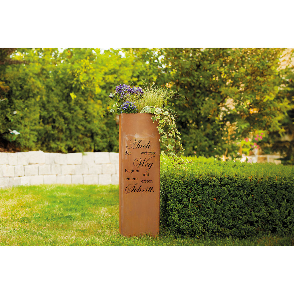 Spruchsäule Säule Gedicht Weg - Edelrost Säule Inspirierendes Gedicht