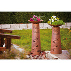 Säule Kegel Carpe Diem - Rostsäule mit Schale Edelrost Pflanzsäule Gartensäule