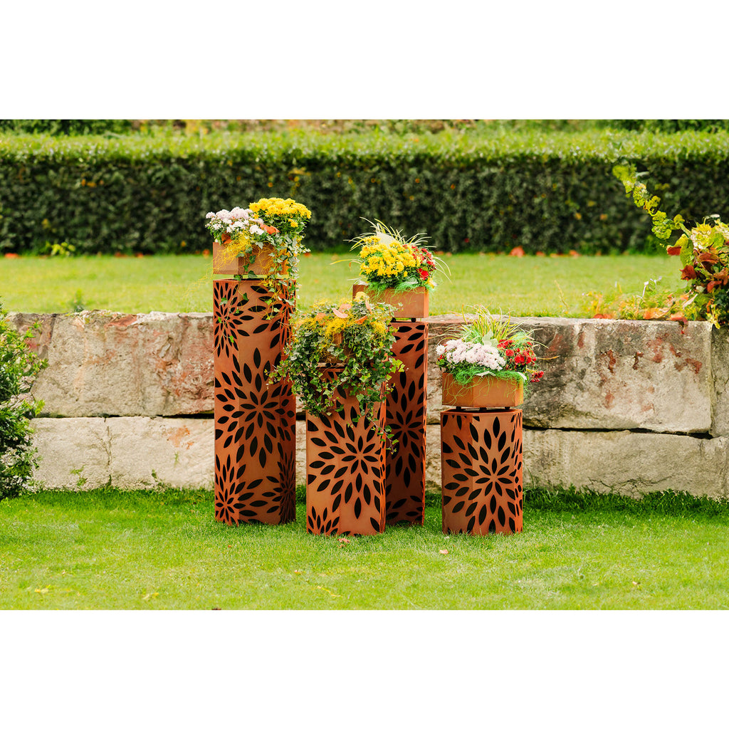 Säule Flowerpower - Pflanzsäule Modern Edelrost Gartensäule einzeln oder Set