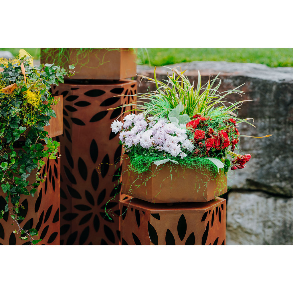 Säule Flowerpower - Pflanzsäule Modern Edelrost Gartensäule einzeln oder Set