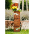 Säule Gedicht Jahre - Pflanzsäule Edelrost Gartensäule mit Spruch Metall