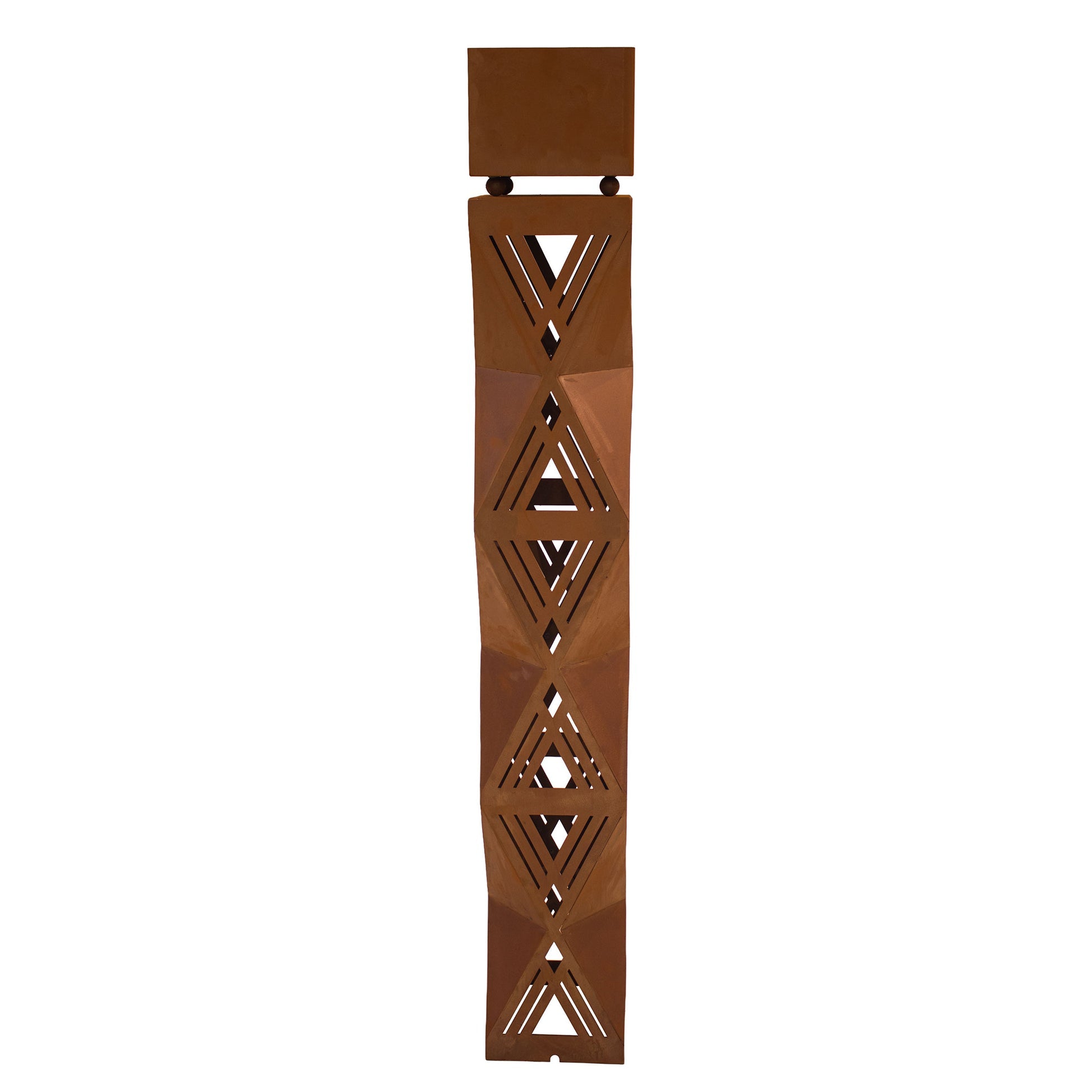 Säule Prisma Edelrost-Gartensäule mit Blumentrog und 4-seitigem Design H: 140 cm