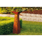 Pflanzsäule Rost Optik Trapez – Flower mit Ornamentmuster Säule Dekosäule