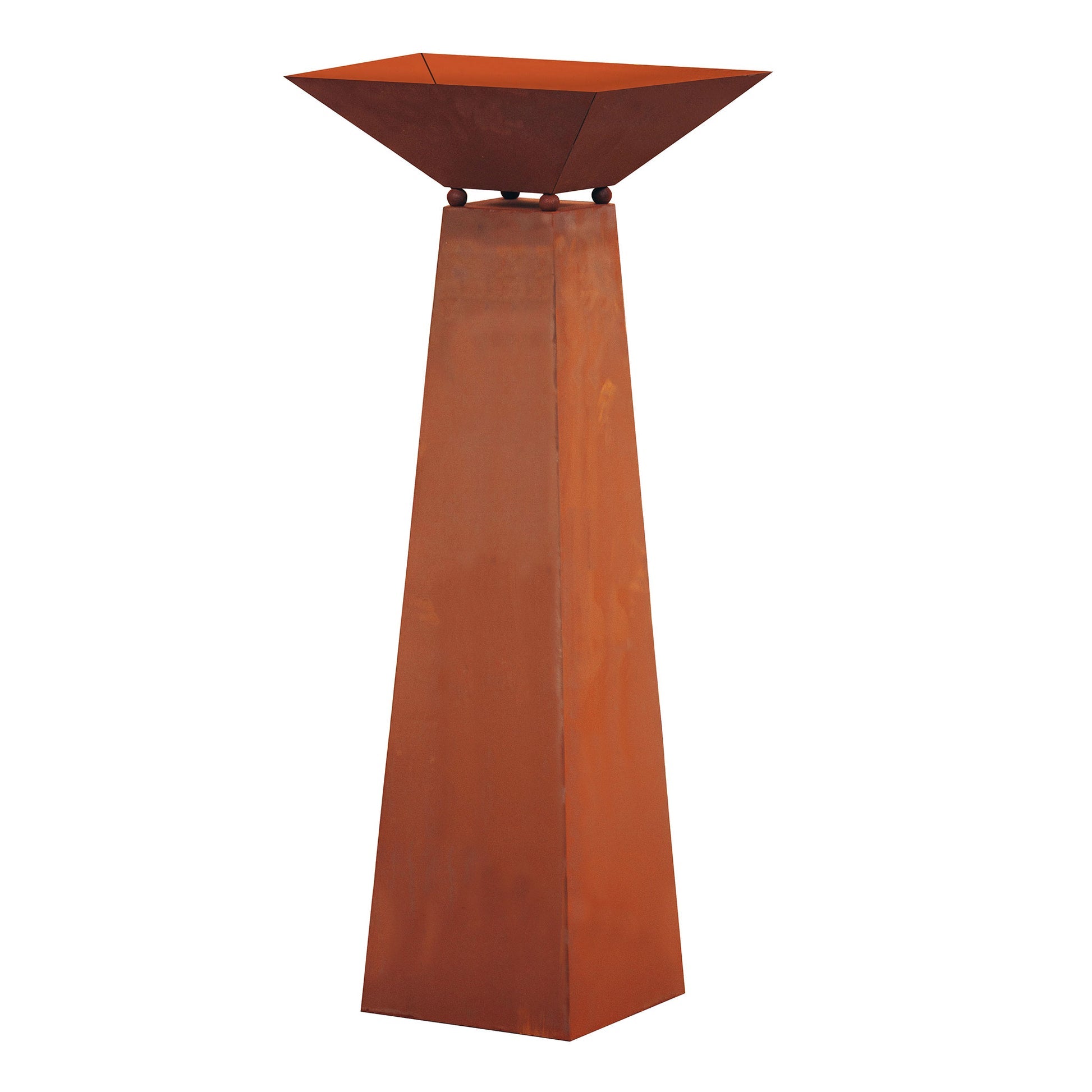 Rost Garten Säule Trapez - ohne Muster aus Metall im Edelrost Design Rostsäule