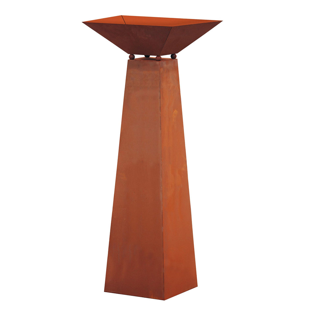 Rost Garten Säule Trapez - ohne Muster aus Metall im Edelrost Design Rostsäule