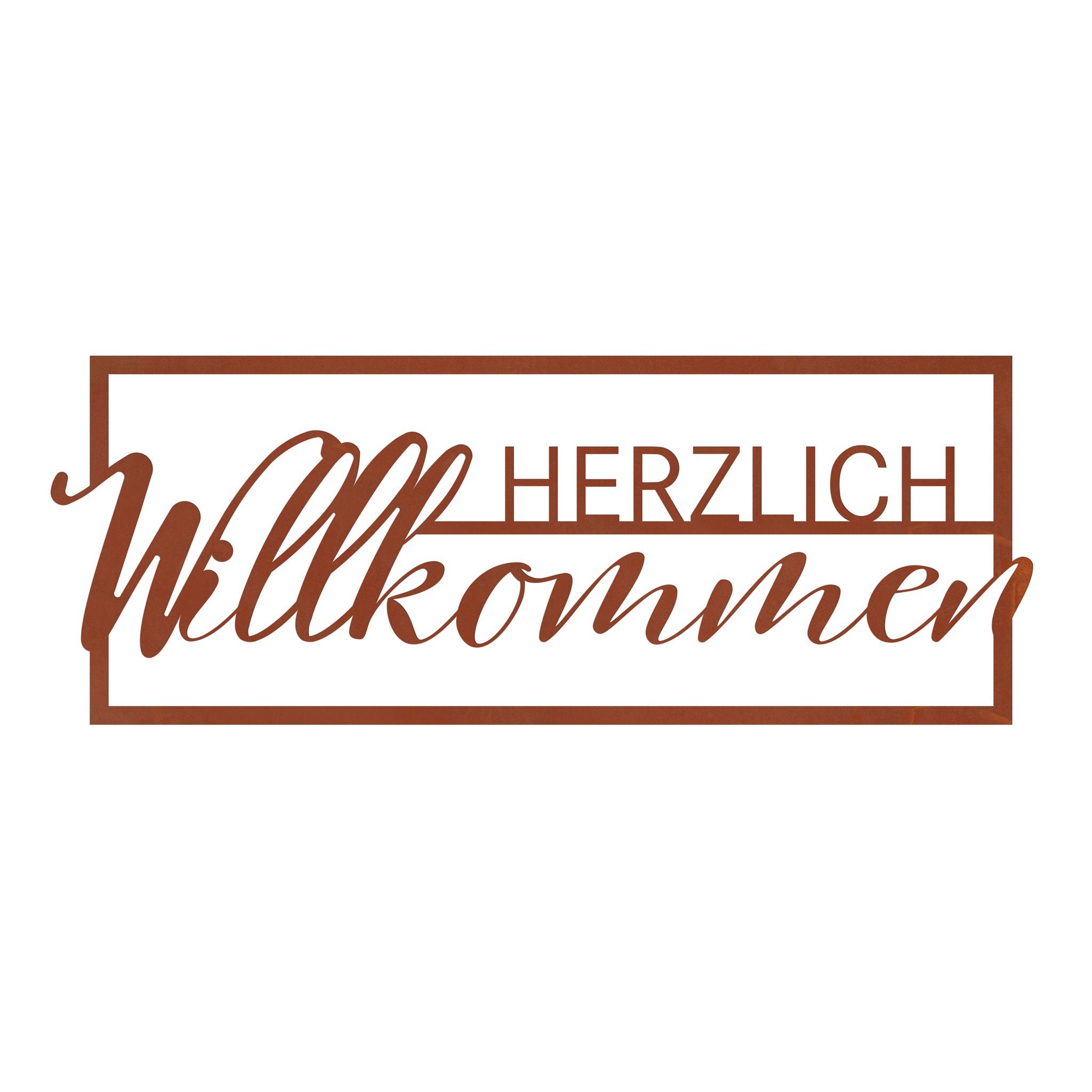 Schild - Herzlich Willkommen - im Edelrostdesign Türdeko Gartendeko Wanddeko