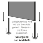 Paravent Sommerblume Edelrost Schlanker Sichtschutz mit floraler Gartendeko
