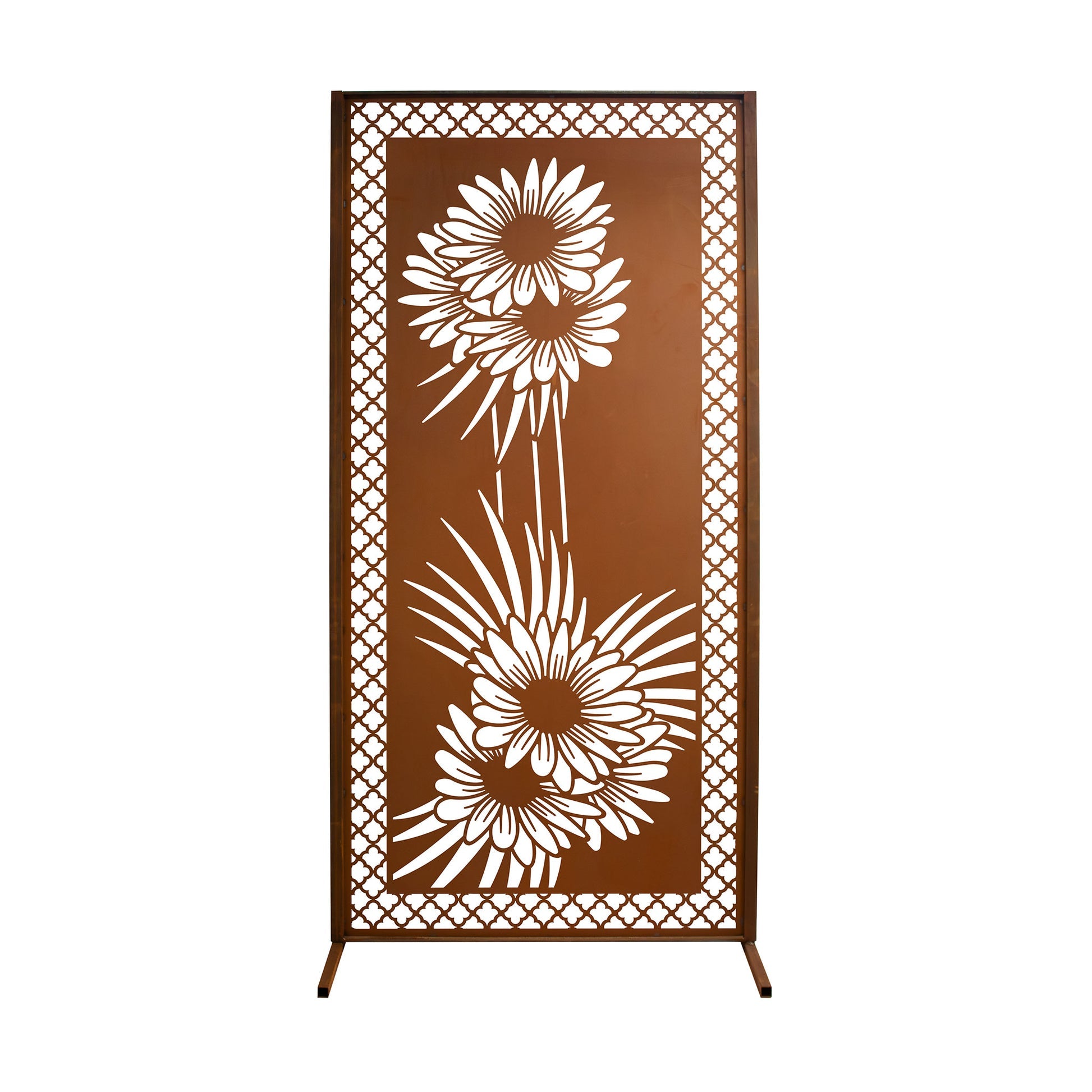 Sichtschutzwand Frühlingserwachen Edelrost Sichtschutz Metall mit Blumenmotiv