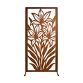 Sichtschutzwand Lilie Edelrost Metall Sichtschutz mit Blumenmotiv Höhe 200 cm
