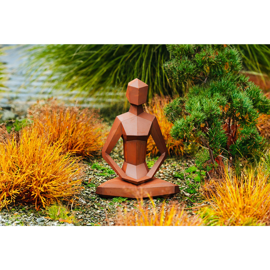 Skulptur Balance - Edelrost Yoga Figur Metallskulptur Woman Gartendeko Rost
