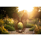Skulptur Leidenschaft Edelrost Moderne Gartenskulptur mit zwei Gesichtern