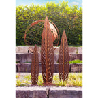 Skulptur Weidenblatt Edelrost Gartenkunst Gartendeko Modern Metallskulptur