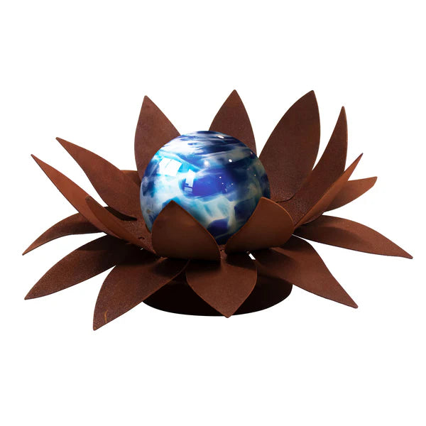 Edle Glasblumen Sonnenblüte Edelrost 3er Set, Handgefertigte Gartenkunst
