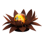 Edle Glasblumen Sonnenblüte Edelrost 3er Set, Handgefertigte Gartenkunst