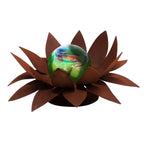 Edle Glasblumen Sonnenblüte Edelrost 3er Set, Handgefertigte Gartenkunst