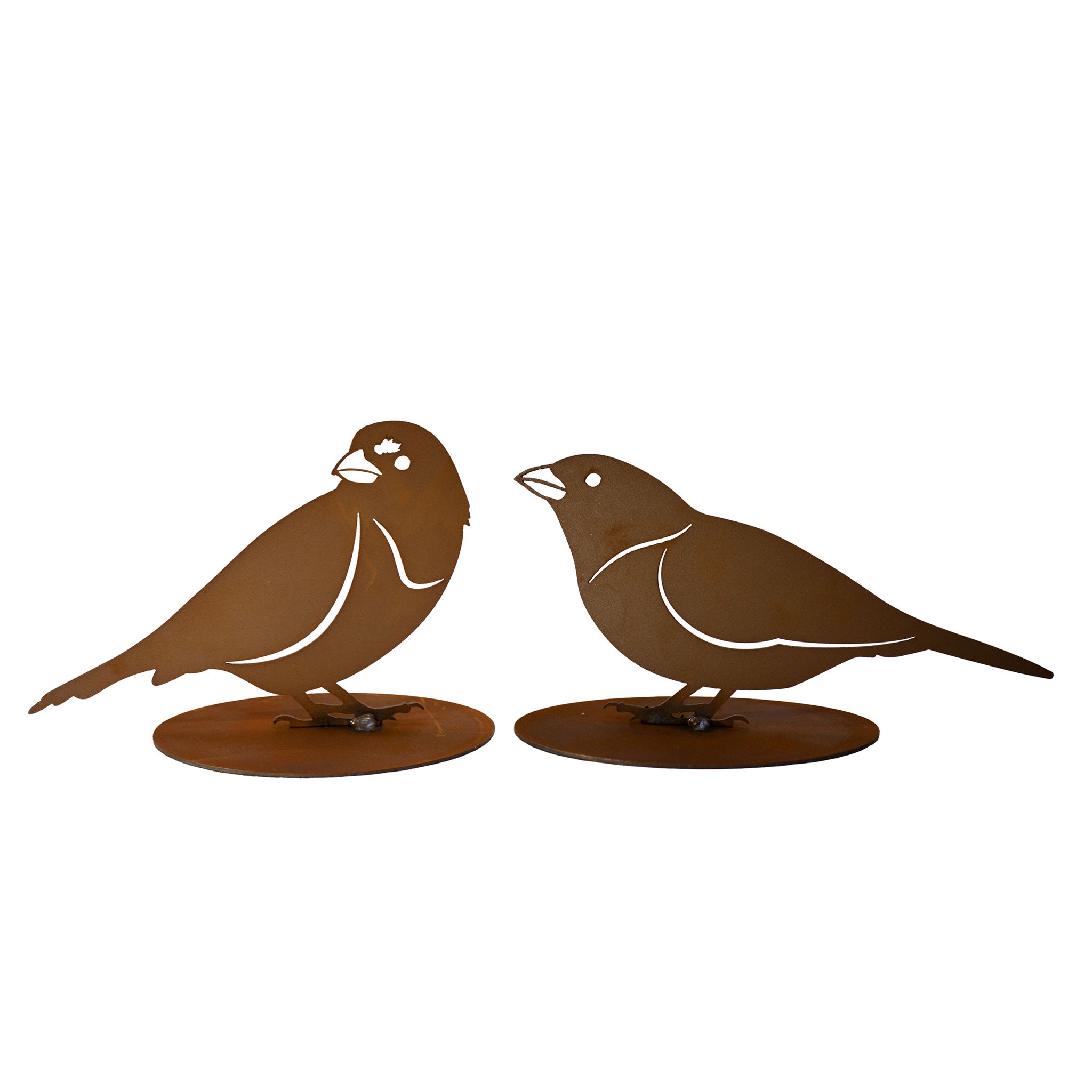 Tierfigur Metall - Spatzen Timmy & Cleo - Rostige Gartendeko Vogel Spatz